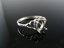 4872 RING SETTING STERLING SILVER, SIZE 8, 7X5 MM OVAL STONE