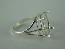 6568 STERLING SILVER RING SETTING, 16X12 MM OVAL FACETED GEMSTONE, SIZE 8