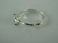 6569 STERLING SILVER RING SETTING, 6 MM ROUND FACETED GEMSTONE, SIZE 7.25