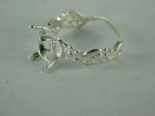 6574 STERLING SILVER RING SETTING, 10X8 MM OVAL FACETED GEMSTONE, SIZE 7.75