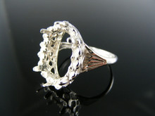 R92  RING SETTING STERLING SILVER, SIZE 8.5, 16X12 MM OVAL STONE