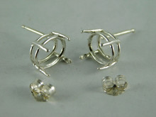 6578  Sterling Silver Earrings with Posts, 10x8 Oval Setting