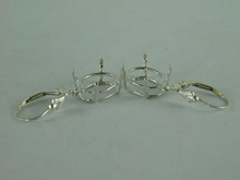 6580   Sterling Silver Earrings with Lever Back, 7x5 mm Oval Setting
