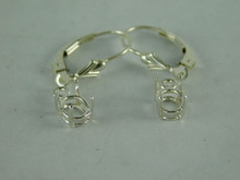 6581   Sterling Silver Earrings with Lever Back, 6x4 mm Oval Setting