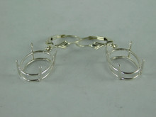6585  Sterling Silver Earrings with Lever Back, 16x12 mm Oval Setting