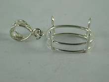 6594  Sterling Silver Pendant, 8x6 mm Oval Setting