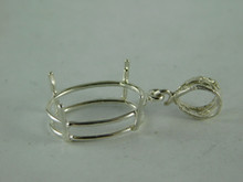 6597  Sterling Silver Pendant,  7x5 mm Oval Setting