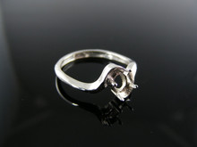 1882  RING SETTING STERLING SILVER, SIZE 5, 6X4 MM OVAL  STONE