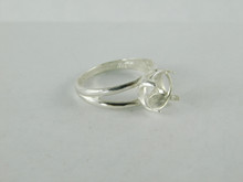 6605 Sterling Silver Ring ,  9 mm Faceted or Cab. Round Setting, Size 8.5