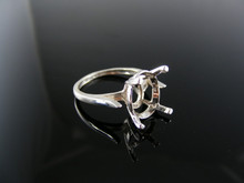 4577 RING SETTING STERLING SILVER, SIZE 7, 12X10 MM OVAL STONE
