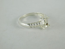 6615 Sterling Silver Ring Setting, 8x6 mm oval faceted, size 7