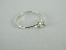6618 Sterling Silver Ring Setting, 4mm Round Faceted, Size 7.5