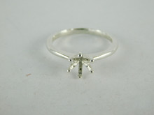 6619 Sterling Silver Ring Setting, 5.5mm Round Faceted, Size 7