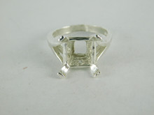 6620 Sterling Silver Ring Setting, 10mm Square, Size 7.5