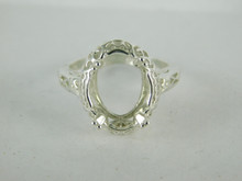 6622 Sterling Silver Ring Setting, 14x10 Oval Faceted, Size 8