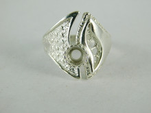 6623 Sterling Silver Ring Setting, 5.5mm Round Faceted, Size 8