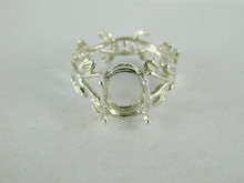 6626 Sterling Silver Ring Setting, 11x9  Oval Faceted, Size 7.5