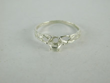 6627 Sterling Silver Ring Setting, 5mm Round Faceted, Size 7