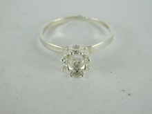 6628 Sterling Silver Ring Setting, 6.5mm Round Faceted, Size 7.25
