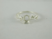 6633 Sterling Silver Ring Setting, (5 Stone) 7x5 Oval & (4) 2 mm Rds, Size 8