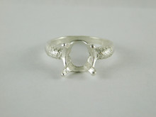 6634 Sterling Silver Ring Setting, 12x10 Oval Faceted, Size 7.75