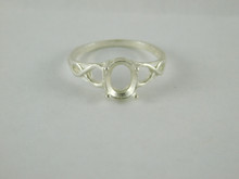 6635 Sterling Silver Ring Setting, 8x6 Oval Faceted, Size 7