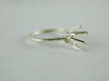 6641 Sterling Silver Ring Setting, 9mm Round Faceted, Size 8.75