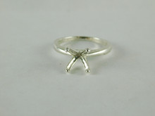 6645 Sterling Silver Ring Setting, 9mm Solitaire Round Faceted, Size 8