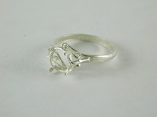 6648 Sterling Silver Ring Setting,7.5 mm Round Faceted, Size 6.75