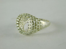 6649 Sterling Silver Ring Setting, 10mm Round Faceted, Size 7