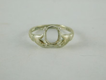 6653 Sterling Silver Ring Setting, 9x7 Oval Cab, Size 7.75