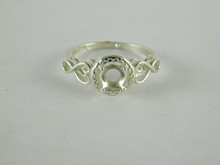 6659 Sterling Silver Ring Setting, 5.5mm Round Faceted, Size 7
