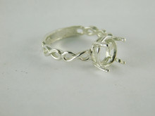 6660 Sterling Silver Ring Setting, 11x9 Oval Faceted, Size 875