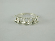 6661 Sterling Silver Ring Setting, (6 stone) 7x5 Oval Faceted, Size 7.25