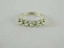 6663 Sterling Silver Ring Setting, (6 Stone) 3.75 Round Faceted , Size 8.25