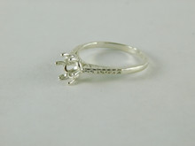 6646 Sterling Silver Ring Setting, 7mm Solitaire Round Faceted, Size 8.25