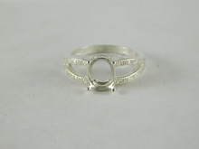 6667 Sterling Silver Ring Setting, 10x8 Oval Faceted, Size 8.5