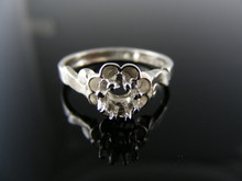 5573  RING SETTING STERLING SILVER, SIZE5.75,  4.5 MM ROUND