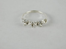 6668 Sterling Silver Ring, Multi-stone (6) 3mm Rd Faceted,  Size 8.5