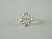 6669 Sterling Silver Ring Setting, 12x6 Marquise Faceted, Size 7