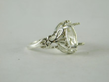 6670 Sterling Silver Ring Setting, 12x10 Oval, Size 7