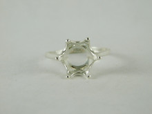 6672 Sterling Silver Ring Setting, 11mm Round Faceted, Size 8.25
