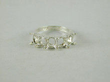 6674 Sterling Silver Ring Setting, Multi-Stone (5) 7x5 Oval Faceted, Size 7.75