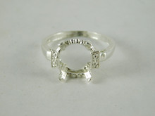 6675 Sterling Silver Ring Setting, 10x8 Emerald Faceted, Size 8