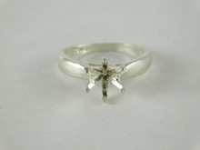 6680 Sterling Silver Ring Setting, Solitaire, 7mm Rd Faceted, Size 6