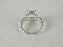 6683 Sterling Silver Ring Setting, 9.5mm Rd Faceted, Size 7