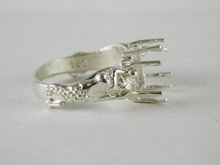 6685 Sterling Silver Ring Setting, 10x10 Square, Size 8 