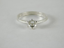6686 Sterling Silver Ring Setting, Solitaire, 5mm Round , Size 8