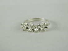 6687 Sterling Silver Ring Setting, Multi-stone (5) 3.5mm Rd Faceted, Sz 7