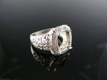 5435 RING SETTING, STERLING SILVER, SIZE 7.25, 10x8 MM EMERALD STONE